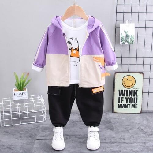 2020 Spring New Style Pure Cotton Mixed Colors 3 Piece Set of 3-4-Year-Old BOYS Casual Sports Outer Wear
