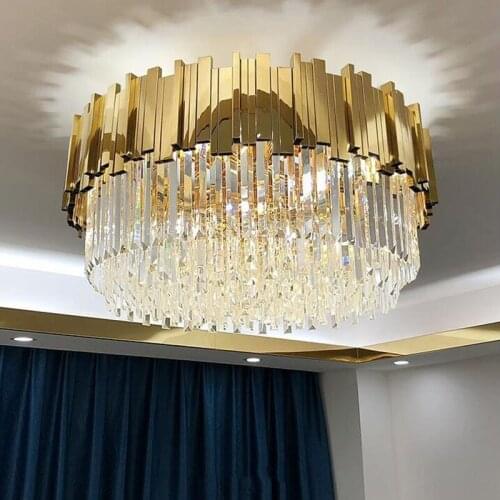 NEW Modern Luxury Crystal Room Ceiling Lights Gold Round Ceiling Crystal Led for Home Interior Lighting Fixtures ЛI-OСТРА