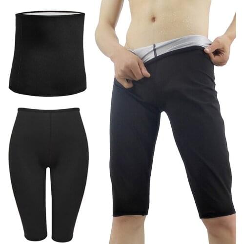 New Sweat Sauna Suits Body Shaper Slimming Pants Waist Trainer Slimming Belt Men Shapewear Set Waist Shaper Corset Modeling Belt