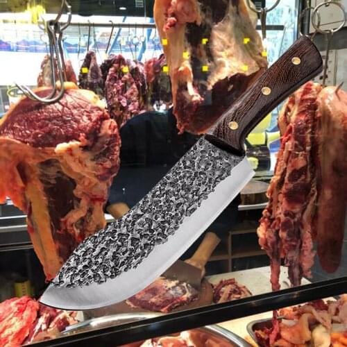 6.5" Meat Cleaver Hunting Knife Handmade Forged Boning Knife Serbian Chef Knife Stainless Steel Kitchen Knife Butcher Fish Knife