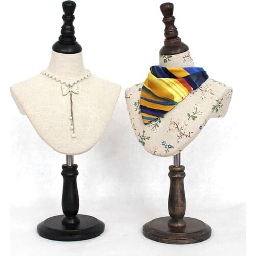 Dress Form Fabric Cover Half Body Female Mannequin Model Torso With Wood Base