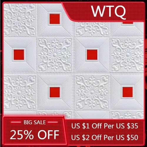 3D Ceiling Wall Stickers Soundproof Self-Adhesive Roof sticker TV background Decorative for living Bedroom Foam Wallpaper