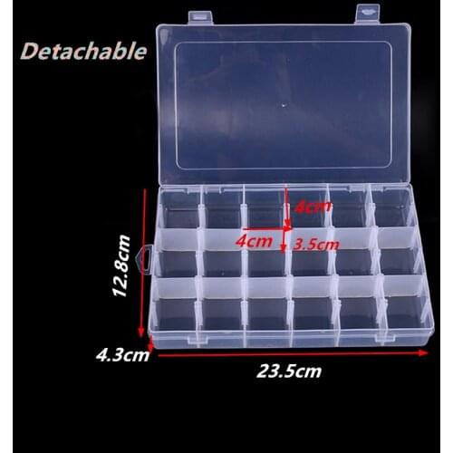 Adjustable 18 Grids Compartment Plastic Storage Box Jewelry Earring Bead Screw Holder Case Display Organizer Container