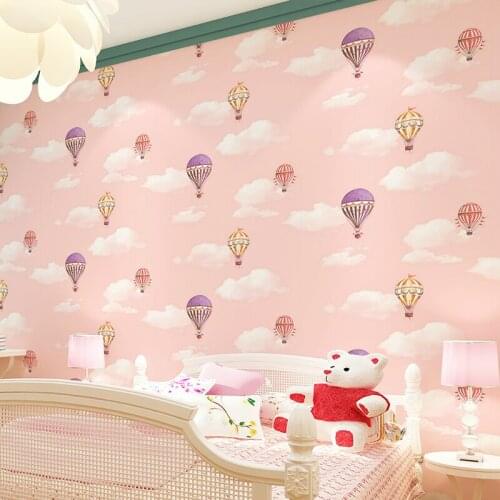 Room Children Wall Papers Home Decor Blue Sky White Cloud Balloon Wallpaper Roll For Kids Boy Girls Bedroom Walls Papel Pintado