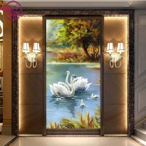 DIY full 5D Diamond Mosaic Diamond Painting Cross Stitch Set Diamond Embroidery Scenery Home Decoration Swan Beautiful Gifts