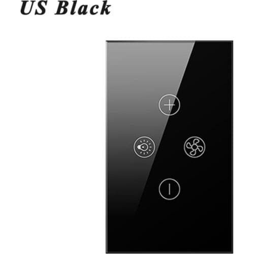 Tuya APP WiFi Smart Ceiling Fan Lamp Switch EU US Touch Panel Remote Timer/Speed Control Works with Alexa and Google Home