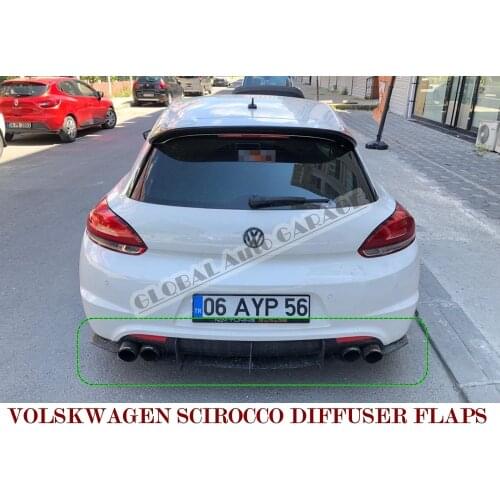 For Volskwagen Scirocco R Diffüser Flaps Rear Bumper Extension Attachment Car Styling Auto Universal Ornament Tail Apron Sport