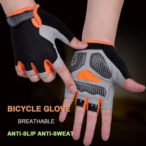 Upgrade Bicycle Glove Anti-slip Cycling Fingerless Gloves Men Women Half Finger Breathable Sports Motorcycle Glove Accessories