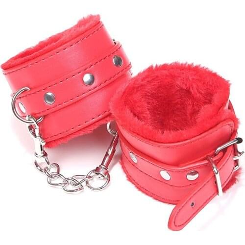 High quality PU leather cosplay plush fantazi Handcuffs for adult Gags & Practical Jokes toy fantezi Costume coser