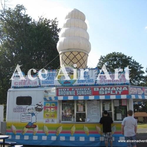 High quality giant inflatable ice cream cone balloon with led light for advertising decoration