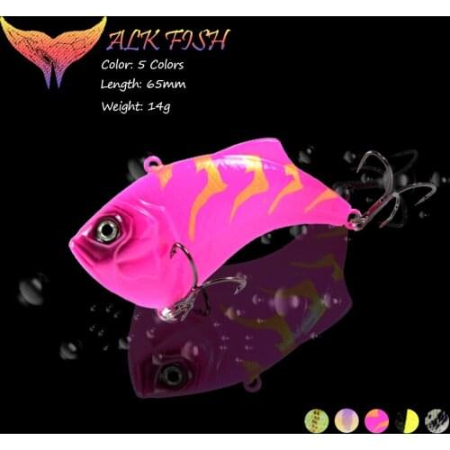 WALK FISH 1PCS 65mm/14g VIB Vibration Sinking Artificial Wobbler Bait Ice Fishing Lures Crankbait Bait Swimbait Fishing Tackle