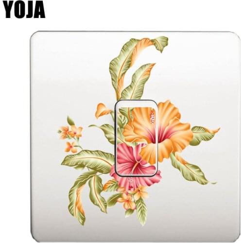 YOJA Colorful Flowers Living Room Home Decor PVC Wall Sticker Coloured Switch Decal 8SS0576