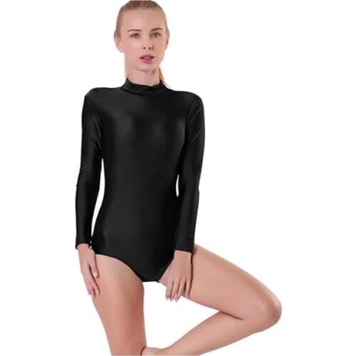 Speerise Turtleneck Long Sleeve Leotard Women Ballet Dance Gymnastics Girls Adult Ballerina Dancewear Bodysuit Costumes