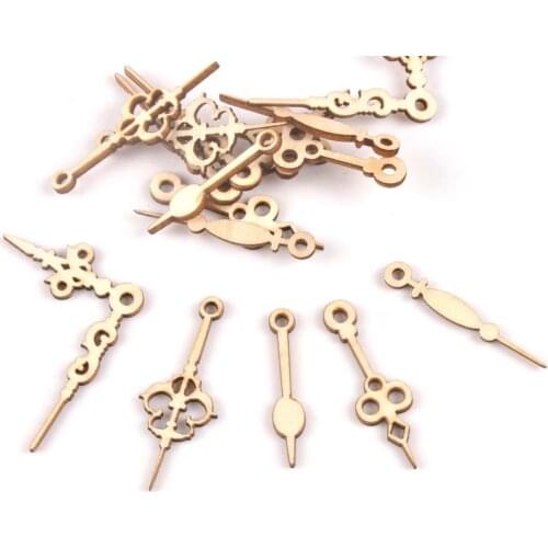 10pcs Wooden Crafts creativity Mixed Clock pointer Pattern Scrapbooking Crafts wood decoration for Home Decoration m2145