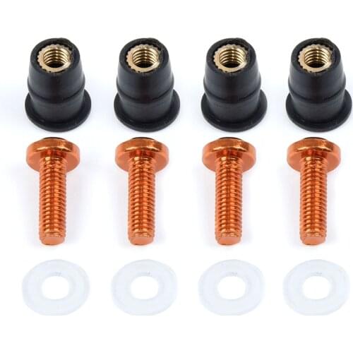 10pcs M5x15mm Motorcycle Bike Windscreen Windshield Mounting Nut Bolt Screw Kit high quality Aluminum Screws Bolts accessories
