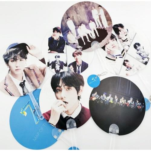 11pcs/lot Kpop Map Of The Soul 7 Hand Fan JIMIN V JHOPE JUNGKOOK JIN SUGA RM Circular Fan Collection Gift Toy Size 18cm