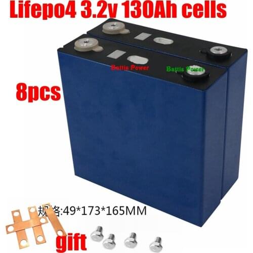 8PCS 3.2V 120Ah LiFePO4 Long LifeCycles 3500 Times Max 3C For Solar Energy Storage Battery pack E-Bike battery
