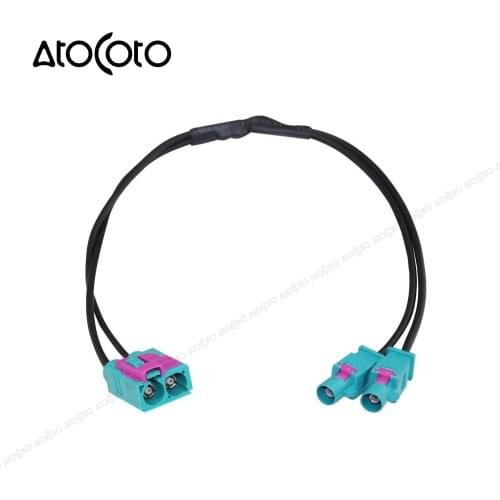 AtoCoto Car Radio Antenna Adapter Fakra 2 to 2 Conversion Cable Dual Fakra for VW RCD510 RNS510 RCD310 RNS310/315 Seat Skoda