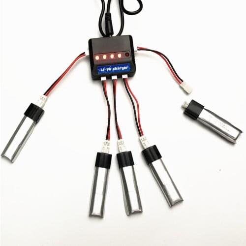 5Pcs 3.7V 200MaH New Version Lipo Battery + 1 Set Charger With USB Cable For WLtoys V911 V911-1 V911-2 2.4G 4Ch RC Helicopter