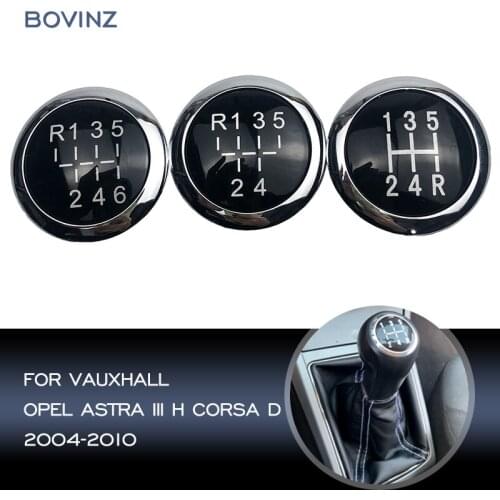 5/6 Speed Car Accessories Gear Shift Knob Lever Stick Pen Cover Cap Emblem Badge For VAUXHALL OPEL ASTRA III H CORSA D 2004-2010
