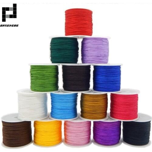 BASEHOME 1roll 0.8mm Fine Line Weaving Line Frabic Cord Thread For DIY Necklaces Bracelets Making Jewelry Findings