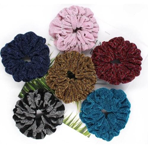 Free shipping Fashion womens Striped solid color Elastic Hairbands College style hair Scrunchies girls Hair Accessories