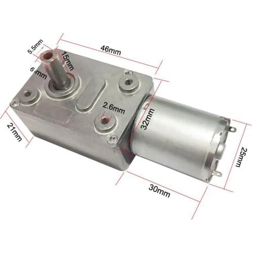 Bringsmart JGY-370 Worm Gear Motor 6v High Torque 12V DC Motor Low Speed 12 Volt Reducer Micro Self-lock Electric Motor