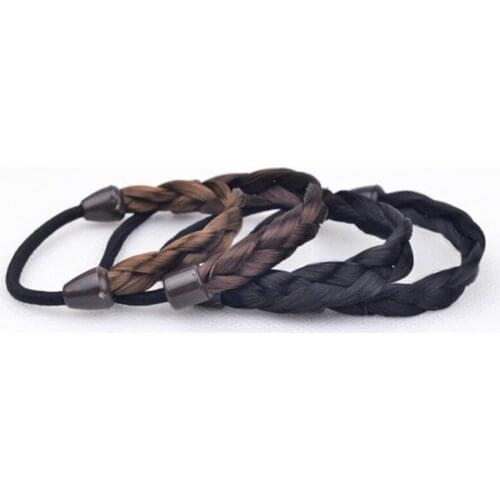Black Brown Wig Twisted Elastic Hair Bands Ponytail Holder Fashion Hairwear Hair Accessories for Women