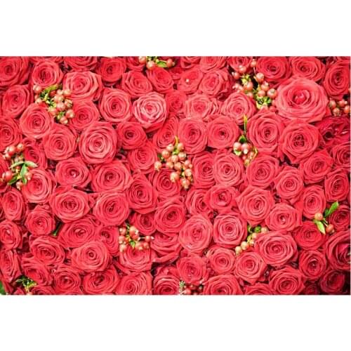 Flower Backdrop Beauty Roses Scenery Party Photography Background Holiday Celebration Photo Booth Studio Decor