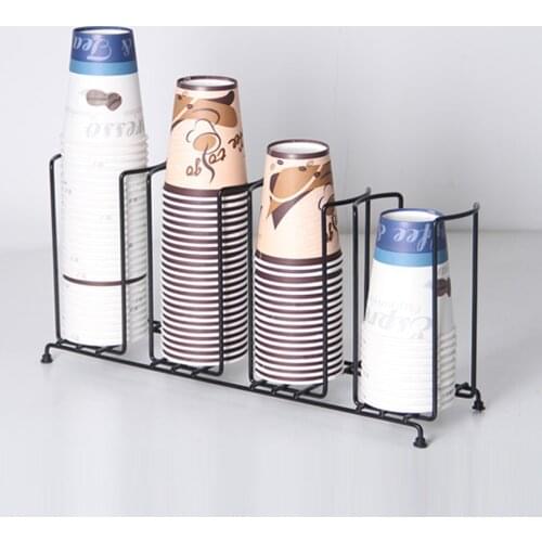 Home Decor Stainless Coffee Water Disposable Paper Cup Lid Dispensing Holder Dispenser Countertop Organizer Black