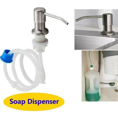 304 Stainless Steel Sink Soap Dispenser Pump Head Extension Silicone Tube Bathroom Hand Washing Cleaning Soap Dispenser