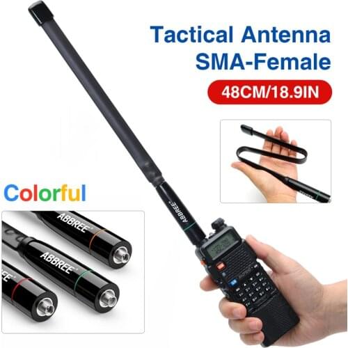 ABBREE AR-152C Colorful SMA-Female 48CM Dual Band 144/430MHz CS Tactical Antenna For Baofeng UV-82 UV-5R Walkie Talkie
