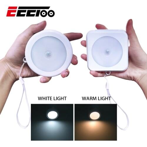 EeeToo Motion Sensor Night Light for Children Cabinet Stairs Lights PIR Infrared LED Sensor Wall Night Lamp Emergency Nightlight