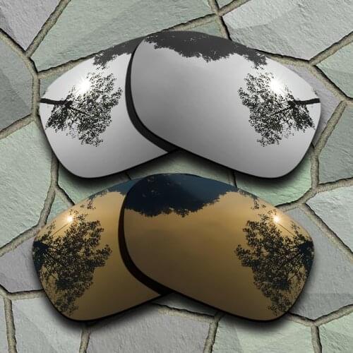 Chrome&Bronze Copper Sunglasses Polarized Replacement Lenses for Oakley Twoface