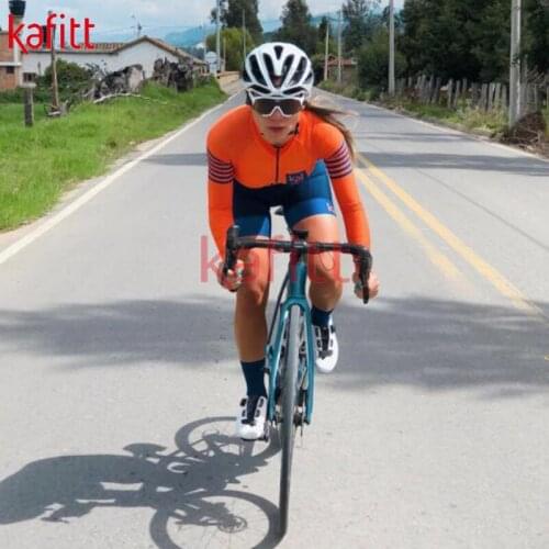 Kaffert 2021 New Long-sleeved Cycling Jersey Suit Womens Triathlon Professional Outdoor Sports Team Jumpsuit Cycling Clothes
