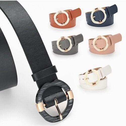 Kemeiqi round belt buckle all-match ladies belt belt fashion decorative dress thin belt female belt multi-color fashion ladybelt