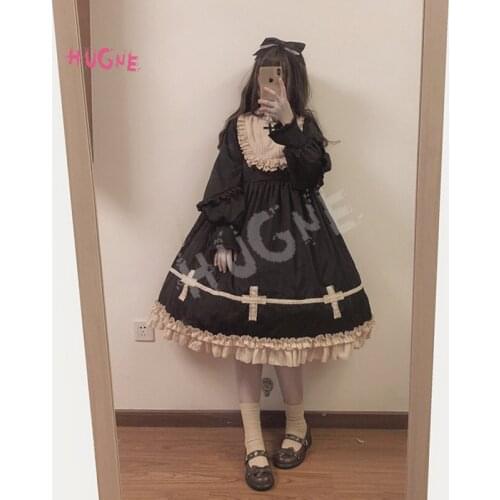 Classic Long Sleeve Cross Embroidered Lolita Dress with Matching KC