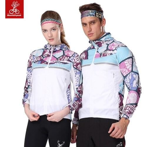 Mountainpeak Men Women Riding Running Jacket Windproof Long Sleeve Cycling Jacket Hooded Coat Jersey Sun Protection Equipment