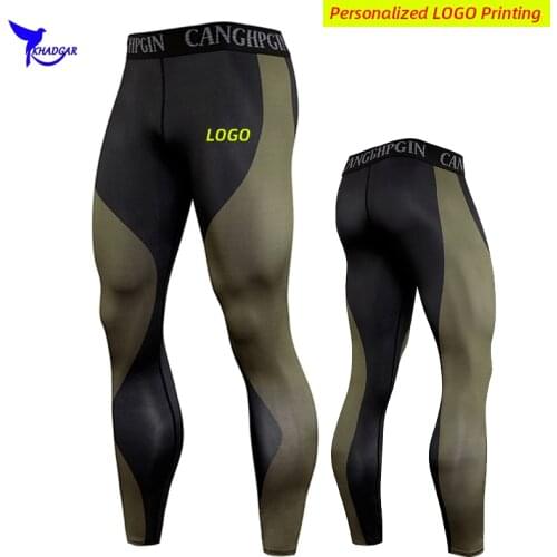 2021 Quick Dry Compression Running Tights Men Joggings Pants Workout Gym Fitness Leggings Sportswear Training Bottoms Custom