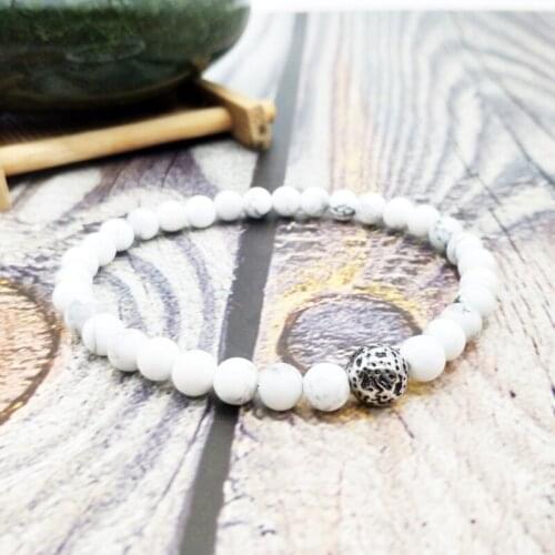 Fashion 6mm natural stone beaded bracelets handmade stainless steel charm bracelet jewelry gift 50pcs/lot+free shipping