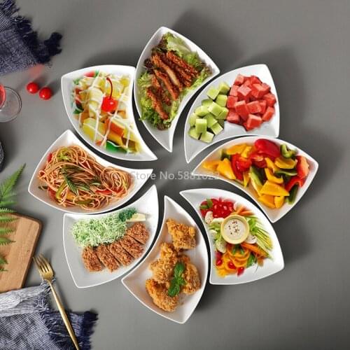 Fashion Ceramic Household Creative Vegetable Plate Deep Swing Plate Tableware Set Dim Sum Fruit Plate Tablewares Kitchen Dining