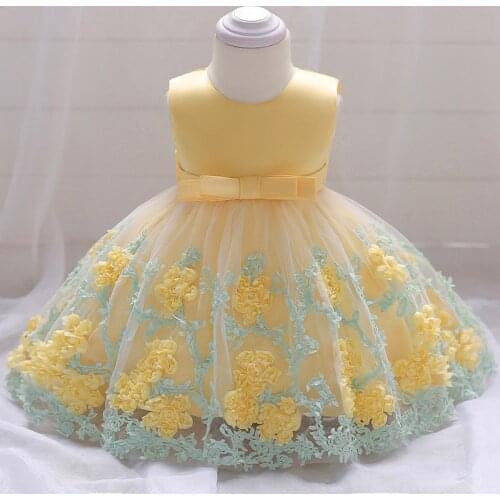 Fashion Baby Girls Party Evening Dresses Embroidery Floral Mesh Dresses With Bow Girls Birthdays Dress Crianca Vestidos