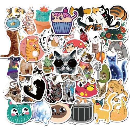 50 Pcs Japanese Stationery Stickers Cute Cat Sticky Paper Kawaii PVC Diary Bear sticker For Decoration Diary Scrapbooking