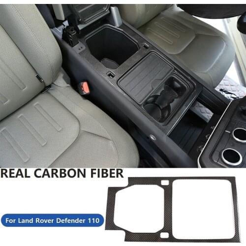 REAL CARBON FIBER For Land Rover Defender 110 2020 X P400 HSE Car Central Control Panel Frame Cover Tirm Car Accessories