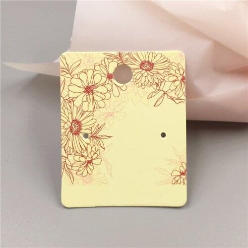 New Hot 5x4cm Excellent Jewelry Earring display Card Small Cute Organize Kraft Paper Earring Ornament Paper Tag Card 200pcs
