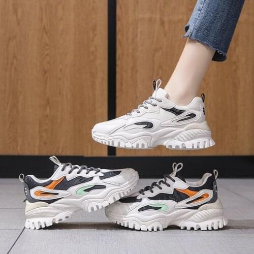 2020 spring and autumn new fashion all-match thick-soled old shoes breathable casual sports shoes female X381
