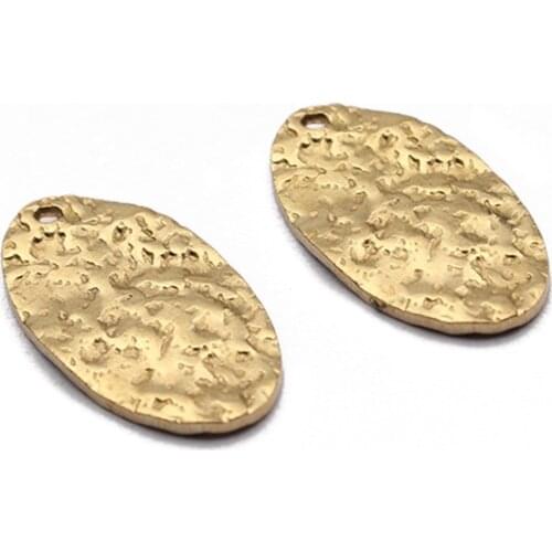 20pcs/lot 10x19mm Oval Hammered Charms Pendant Bracelet Tags Charms For DIY Necklace Earrings Jewelry Making Supplies