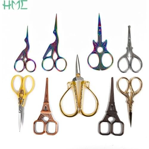 Durable Stainless Steel Vintage Nail Art Stork Crane Bird Scissors Cutters Styling Classic Embroidery Scissors DIY Jewelry Tools