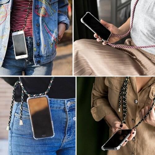 Clear Shockproof Case for LG Stylo 3 4 5 6 Q Stylus Plus Velvet V50 V60 ThinQ K50 K51S K61 Q61 Crossbody Necklace Lanyard Cover