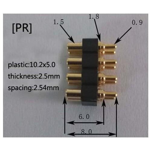 [PR] pogo pin connector 8pin spacing thimble gold-plated high temperature resistant high current spring needle Free Shipping